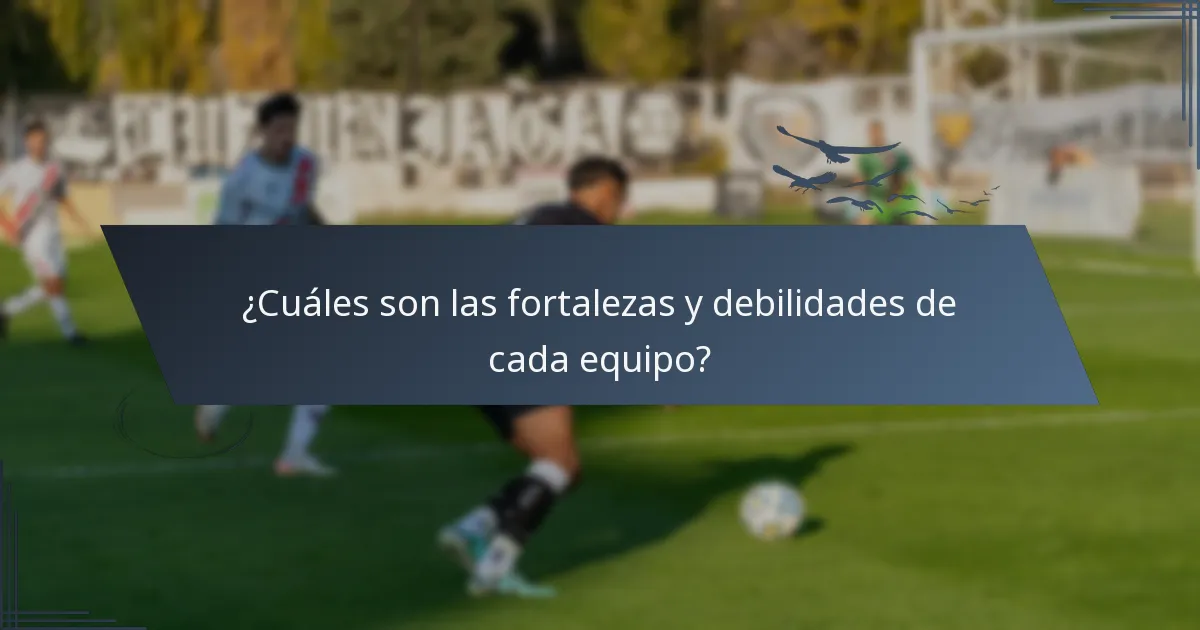 ¿Cuáles son las fortalezas y debilidades de cada equipo?