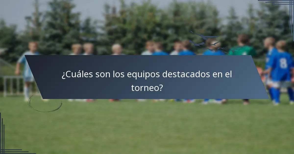 ¿Cuáles son los equipos destacados en el torneo?