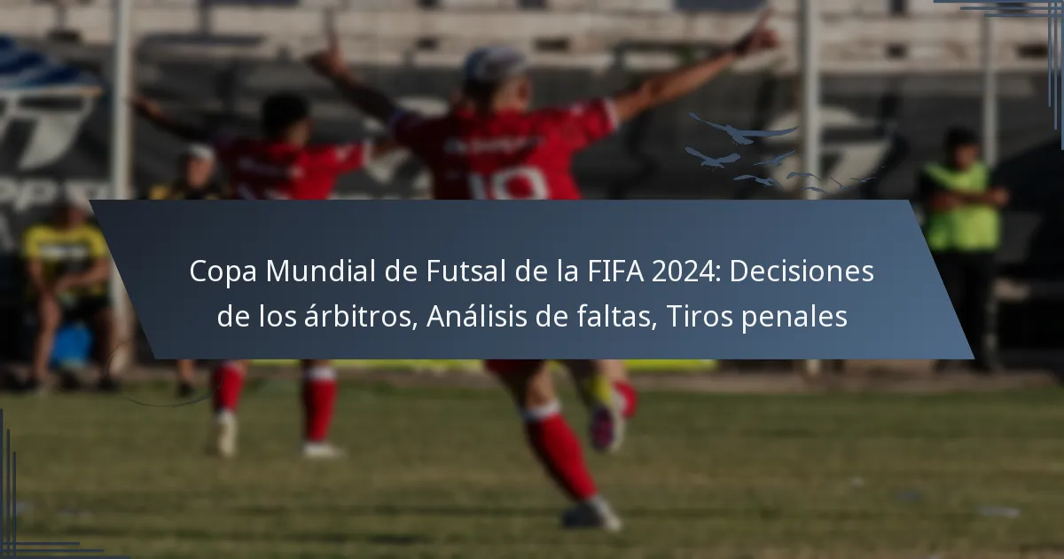 Copa Mundial de Futsal de la FIFA 2024: Decisiones de los árbitros, Análisis de faltas, Tiros penales