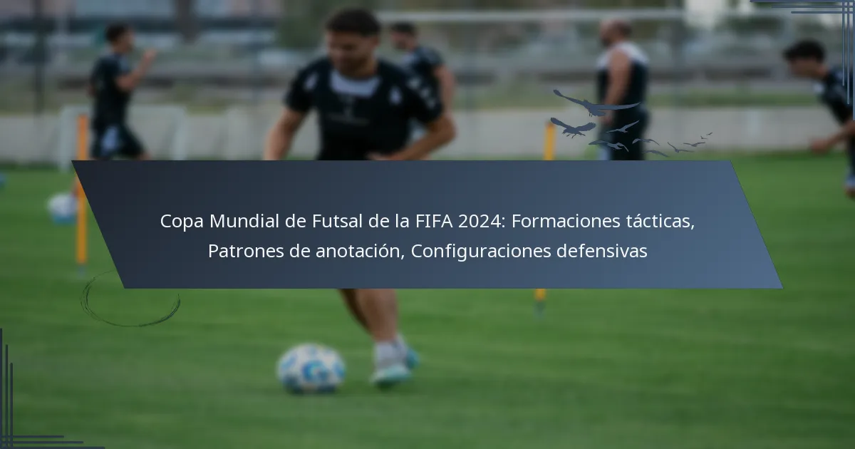 Copa Mundial de Futsal de la FIFA 2024: Formaciones tácticas, Patrones de anotación, Configuraciones defensivas