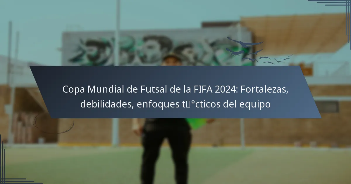Copa Mundial de Futsal de la FIFA 2024: Fortalezas, debilidades, enfoques tácticos del equipo