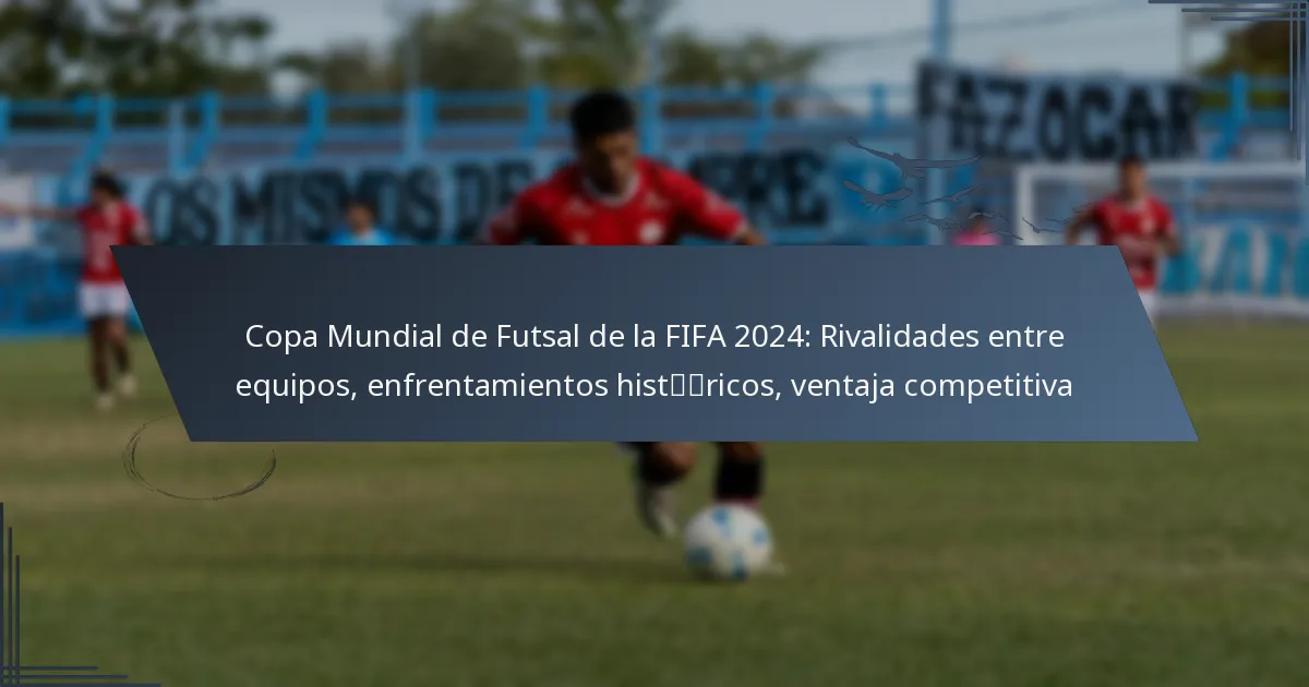 Copa Mundial de Futsal de la FIFA 2024: Rivalidades entre equipos, enfrentamientos históricos, ventaja competitiva